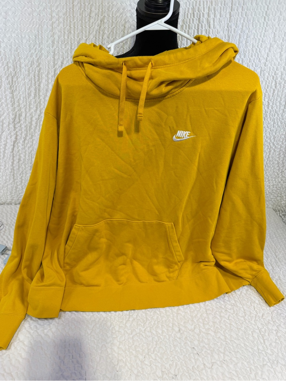 Nike Yellow Pullover Hoodie with White Swoosh